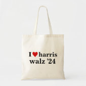 Ik Hart Harris Walz 2024 Verkiezing president Tote Bag (Voorkant)