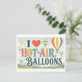 "Ik [Hart] Heet-Luchtballonnen" Briefkaart (Staand voorkant)