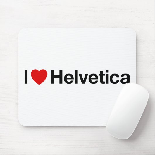 Ik hart Helvetica Muismat (Met muis)