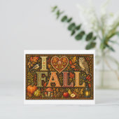 "Ik [Hart] Herfst" Briefkaart (Staand voorkant)