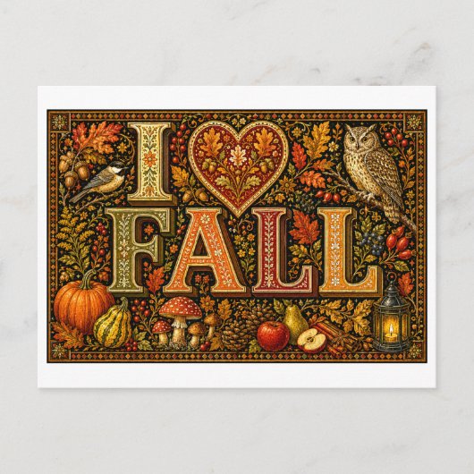 "Ik [Hart] Herfst" Briefkaart (Voorkant)