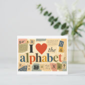 "Ik [Hart] het Alfabet" Briefkaart (Staand voorkant)