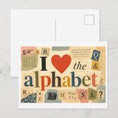 "Ik [Hart] het Alfabet" Briefkaart (Voorkant / Achterkant)