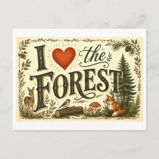 Ik [Hart] het Bos Briefkaart (Voorkant)