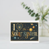 "Ik [Hart] het zonnestelsel" Briefkaart (Staand voorkant)