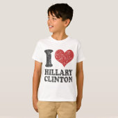 Ik hart Hillary Clinton Retro T-shirt (Voorkant volledig)