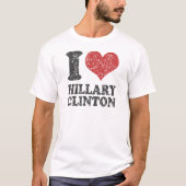 Ik hart Hillary Clinton Retro T-shirt (Voorkant)