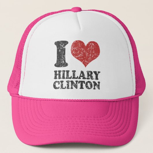 Ik hart Hillary Clinton Retro Trucker Pet (Voorkant)