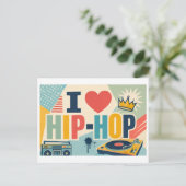 "Ik [Hart] Hip-Hop" Briefkaart (Staand voorkant)