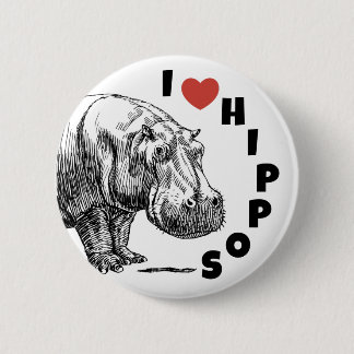 Ik hart hippos - hippo-liefhebbers en ventilatoren ronde button 5,7 cm
