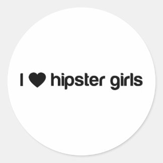 Ik (hart) hipster meisjes ronde sticker