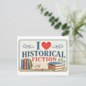 "Ik [Hart] Historische Fictie" Briefkaart (Staand voorkant)