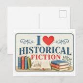 "Ik [Hart] Historische Fictie" Briefkaart (Voorkant / Achterkant)