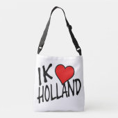 Ik Hart Holland bk op wt cbbcnt Crossbody Tas (Achterkant)