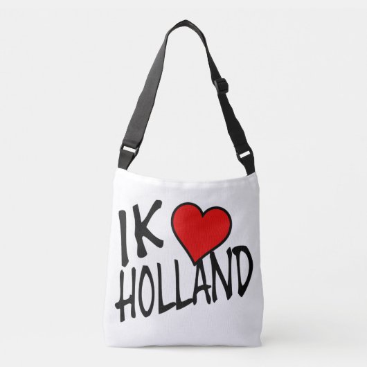 Ik Hart Holland bk op wt cbbcnt Crossbody Tas (Voorkant)