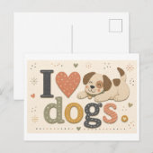 "Ik [Hart] Honden" Briefkaart (Voorkant / Achterkant)