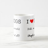 Ik hart honden, katten niet zo veel, mensen helema koffiemok (Center)
