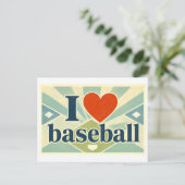 "Ik [Hart] Honkbal" Briefkaart (Staand voorkant)