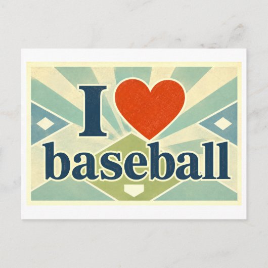 "Ik [Hart] Honkbal" Briefkaart (Voorkant)