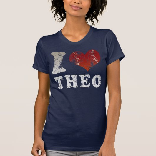 Ik hart honkbal Theo t shirt (Voorkant)