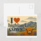 "Ik [Hart] Hooglandrunderen" Briefkaart (Voorkant / Achterkant)
