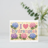 "Ik [Hart] Hortensia's" Briefkaart (Staand voorkant)