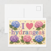 "Ik [Hart] Hortensia's" Briefkaart (Voorkant / Achterkant)