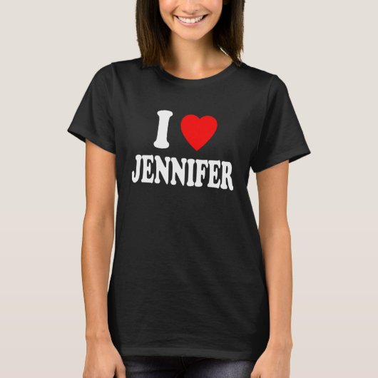 Ik hart hou van Jennifer schattig matching paar ec T-shirt (Voorkant)