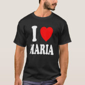 Ik hart hou van Maria schattig matching paar echtg T-shirt (Voorkant)