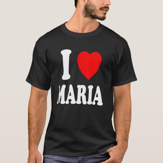Ik hart hou van Maria schattig matching paar echtg T-shirt (Voorkant)