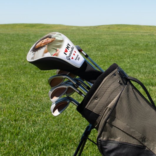 Ik hart hou van mijn grootmoeder fotonaam kleinkin golfheadcover (Insitu)