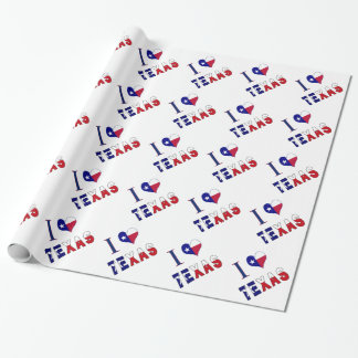 Ik (hart) hou van Texas vlag Cadeaupapier