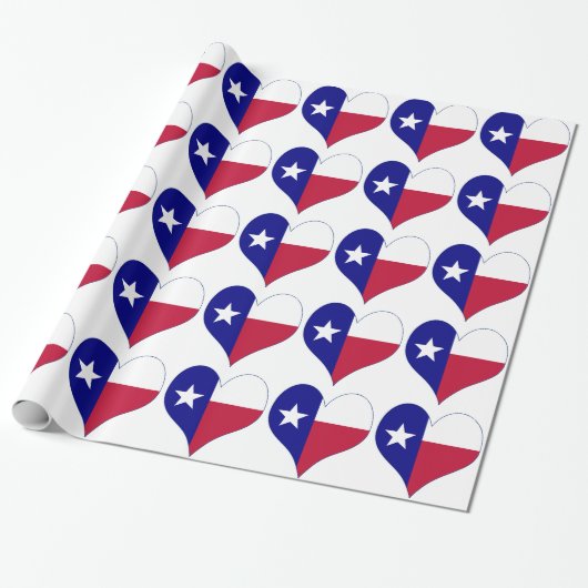 Ik (hart) hou van Texas vlag Cadeaupapier (Uitgerold)