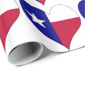 Ik (hart) hou van Texas vlag Cadeaupapier (Rol Hoek)