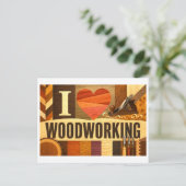 "Ik [Hart] Houtbewerking" Briefkaart (Staand voorkant)