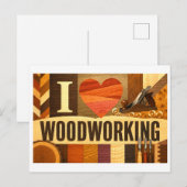 "Ik [Hart] Houtbewerking" Briefkaart (Voorkant / Achterkant)