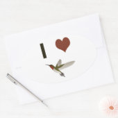 Ik hart Hummingvogels Ovale Sticker (Envelop)