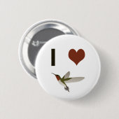 Ik hart Hummingvogels Ronde Button 5,7 Cm (Voorkant /achterkant)