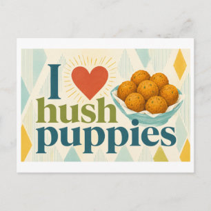 "Ik [Hart] Hush Puppies" Briefkaart