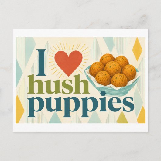 "Ik [Hart] Hush Puppies" Briefkaart (Voorkant)