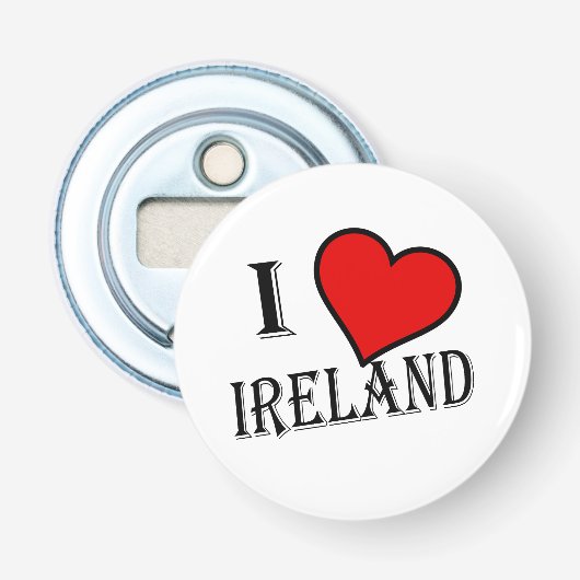 Ik hart Ierland bk bocn Button Flesopener (Voorkant)