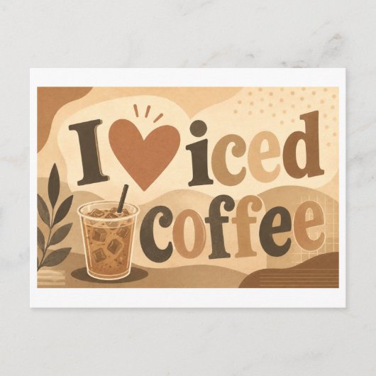 "Ik [Hart] Ijs Koffie" Briefkaart (Voorkant)
