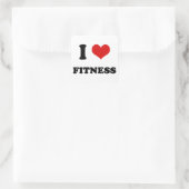 Ik hart Ik hou van fitness Vierkante Sticker (Tas)
