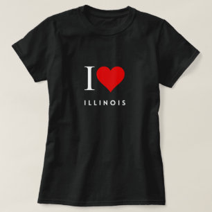 Ik Hart Illinois Zwart Vrouwen T-shirt