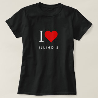 Ik Hart Illinois Zwart Vrouwen T-shirt