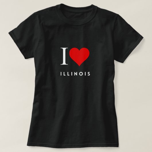 Ik Hart Illinois Zwart Vrouwen T-shirt (Design voorkant)