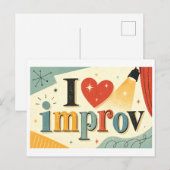 "Ik [Hart] Improv" Briefkaart (Voorkant / Achterkant)