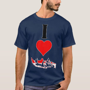 Ik hart Indonesië verticaal Ik hou van Indonesisch T-shirt