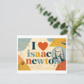 "Ik [Hart] Isaac Newton" Briefkaart (Staand voorkant)
