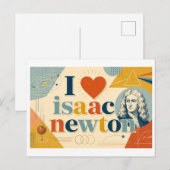 "Ik [Hart] Isaac Newton" Briefkaart (Voorkant / Achterkant)